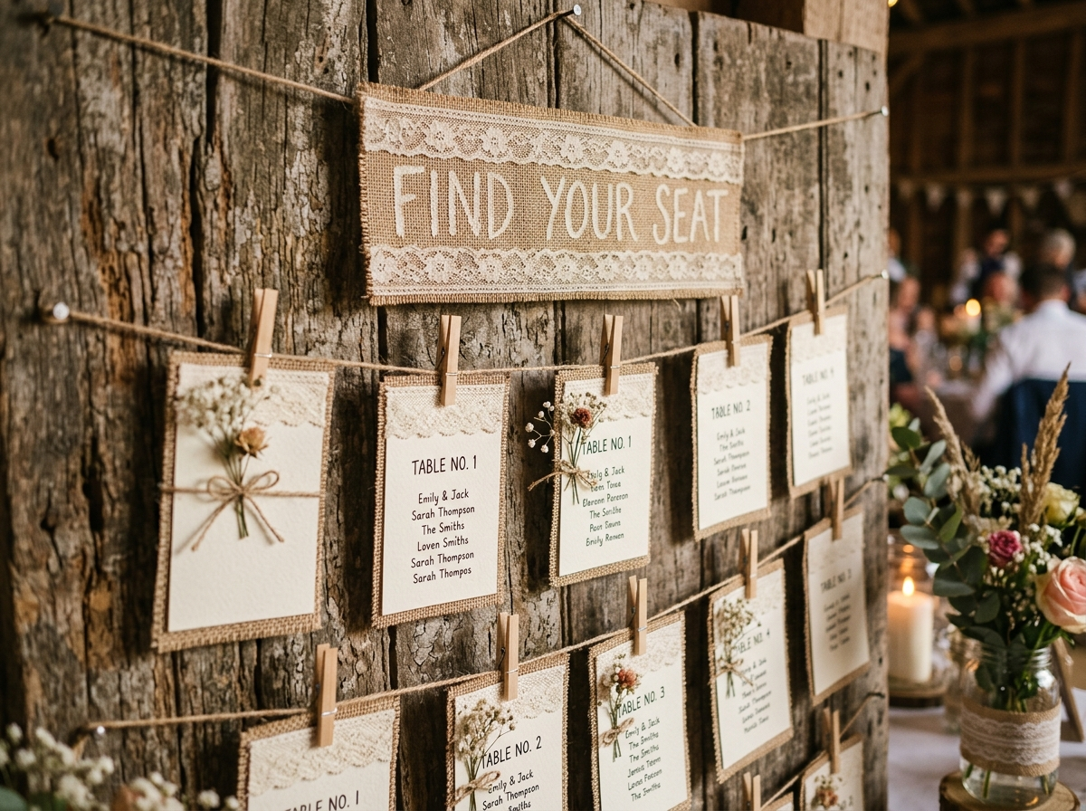 Page: Peg & Twine Archives - Wedding Table Plans. Context: a0001 Burlap and Lace ‘peg and twine’ tab